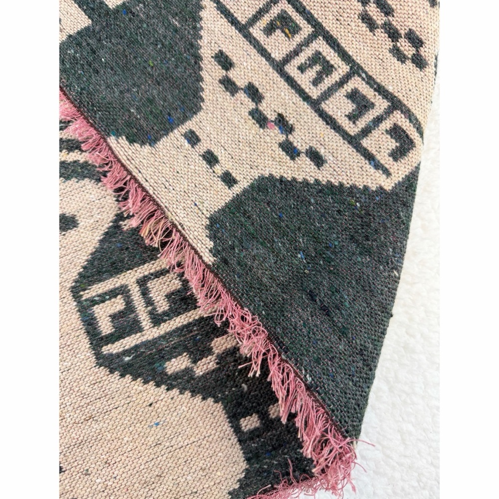 Tan/Black Woven Wall Tapestry with Greek Vase Design - Picture 8 of 12